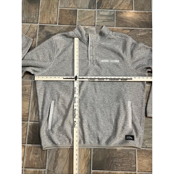 Eddie Bauer Men's Pullover Quarter Snap Mockneck Sweater Beige Warm Fleece - Picture 5 of 16